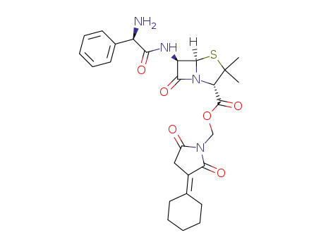 (2S,5R,6R)-6-((R)-2-Amino-2-phenyl-acetylamino)-3,3-dimethyl-7-oxo-4-thia-1-aza-bicyclo[3.2.0]heptane-2-carboxylic acid 3-cyclohexylidene-2,5-dioxo-pyrrolidin-1-ylmethyl ester