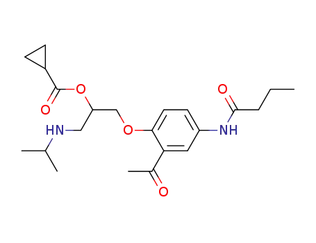 cyclopropanecarboxylic acid 2-(2-acetyl-4-butyrylamino-phenoxy)-1-(isopropylamino-methyl)-ethyl ester