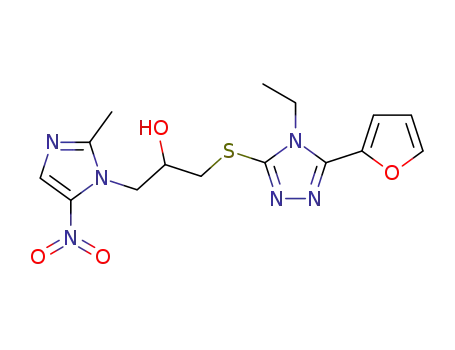 1-(4-ethyl-5-furan-2-yl-4H-[1,2,4]triazol-3-ylsulfanyl)-3-(2-methyl-5-nitro-imidazol-1-yl)-propan-2-ol