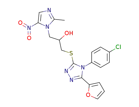 1-[4-(4-chloro-phenyl)-5-furan-2-yl-4H-[1,2,4]triazol-3-ylsulfanyl]-3-(2-methyl-5-nitro-imidazol-1-yl)-propan-2-ol