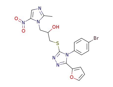 1-[4-(4-bromo-phenyl)-5-furan-2-yl-4H-[1,2,4]triazol-3-ylsulfanyl]-3-(2-methyl-5-nitro-imidazol-1-yl)-propan-2-ol