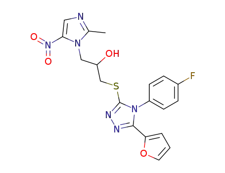 1-[4-(4-fluoro-phenyl)-5-furan-2-yl-4H-[1,2,4]triazol-3-ylsulfanyl]-3-(2-methyl-5-nitro-imidazol-1-yl)-propan-2-ol