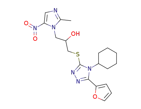 1-(4-cyclohexyl-5-furan-2-yl-4H-[1,2,4]triazol-3-ylsulfanyl)-3-(2-methyl-5-nitro-imidazol-1-yl)-propan-2-ol