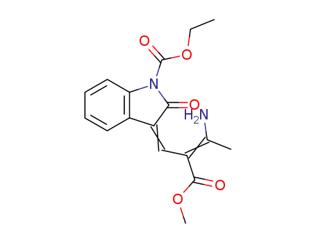 3-(3-amino-2-methoxycarbonyl-but-2-enylidene)-2-oxo-2,3-dihydro-indole-1-carboxylic acid ethyl ester