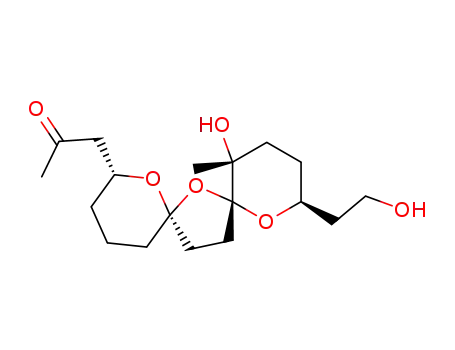 Molecular Structure of 389086-29-7 (2-Propanone,
1-[(2R,6R,8R,10S,13R)-13-hydroxy-10-(2-hydroxyethyl)-13-methyl-1,7,
9-trioxadispiro[5.1.5.2]pentadec-2-yl]-)