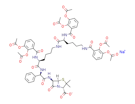 N-{N6'-[N2",N6"-bis(2,3-diacetoxybenzoyl)-L-lysyl]-N2'-(2,3-diacetoxybenzoyl)-L-lysyl}-ampicillin sodium salt