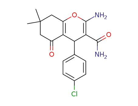 2-amino-4-(4-chloro-phenyl)-7,7-dimethyl-5-oxo-5,6,7,8-tetrahydro-4H-chromene-3-carboxylic acid amide