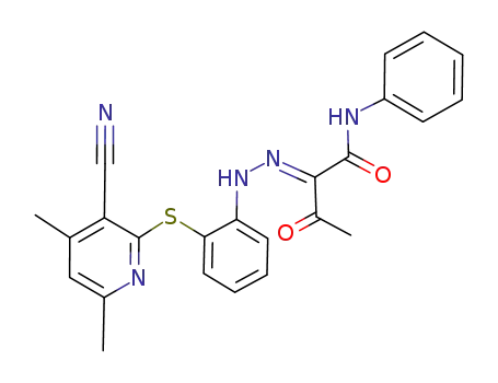 2-[(4',6'-dimethyl-3'-cyano-2'-pyridinylthio)-2-phenylhydrazono]-3-oxo-N-phenylbutanamide