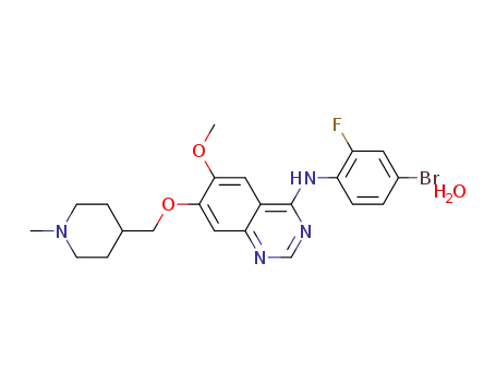 4-(4-bromo-2-fluoroanilino)-6-methoxy-7-(1-methylpiperidin-4-ylmethoxy)quinazoline monohydrate
