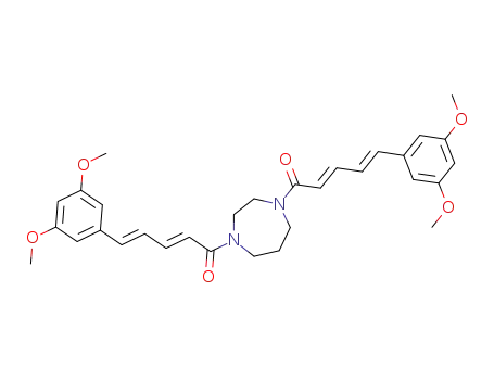 1,4-bis[5-(3,5-dimethoxyphenyl)penta-(2E,4E)-dienoyl]hexahydro-1,4-diazepine