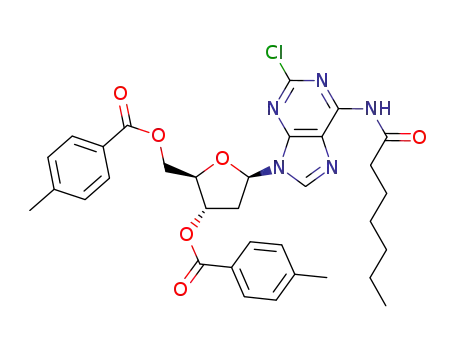 2-chloro-6-heptanoylamido-9-(2-deoxy-3,5-di-O-p-toluoyl-β-D-erythero pentofuranosyl)purine