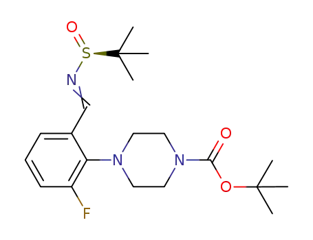 (S)-N-{2-[4-(tert-butoxycarbonyl)-1-piperazinyl]-3-fluoro-benzylidene}-t-butanesulfinamide