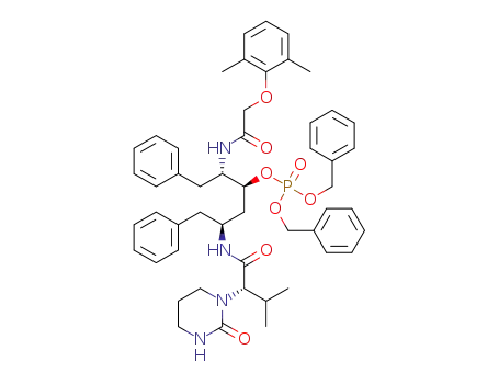 dibenzyl (1S,3S)-1-((1S)-1-{[(2,6-dimethylphenoxy)acetyl]amino}-2-phenylethyl)-3-{[(2S)-3-methyl-2-(2-oxotetrahydropyrimidin-1(2H)-yl)butanoyl]amino}-4-phenylbutyl phosphate
