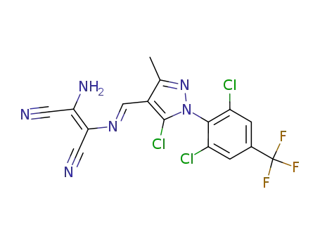 4-((2-amino-1,2-dicyano-ethenylimino)methyl)-5-chloro-1-(2,6-dichloro-4-trifluoromethyl-phenyl)-3-methyl-1H-pyrazole