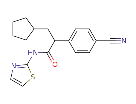 2-(4-cyano-phenyl)-3-cyclopentyl-N-thiazol-2-yl-propionamide