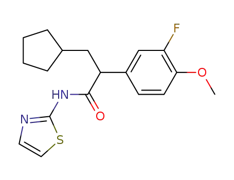 3-cyclopentyl-2-(3-fluoro-4-methoxy-phenyl)-N-thiazol-2-yl-propionamide