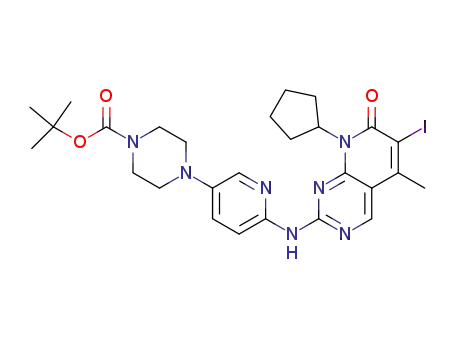 tert-butyl 4-(6-(8-cyclopentyl-6-iodo-5-methyl-7-oxo-7,8-dihydro-pyrido[2,3-d]pyrimidin-2-ylamino)pyridin-3-yl)piperazine-1-carboxylate