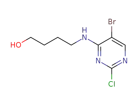 Molecular Structure of 477593-33-2 (1-Butanol, 4-[(5-bromo-2-chloro-4-pyrimidinyl)amino]-)