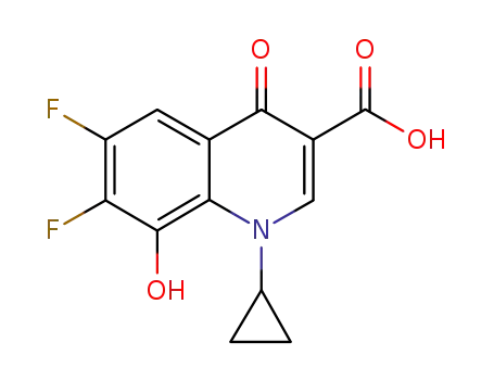Molecular Structure of 154093-72-8 (1-Cyclopropyl-6,7-difluoro-1,4-dihydro-8-hydroxy-4-oxo-3-quinolinecarboxylic Acid)