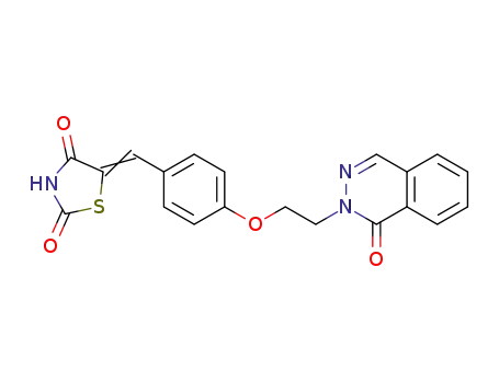 Molecular Structure of 214281-74-0 (2,4-Thiazolidinedione,
5-[[4-[2-(1-oxo-2(1H)-phthalazinyl)ethoxy]phenyl]methylene]-)
