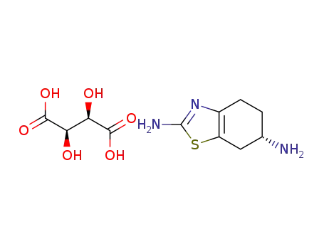 Molecular Structure of 873431-80-2 (2,6-Benzothiazolediamine, 4,5,6,7-tetrahydro-, (6S)-,
(2R,3R)-2,3-dihydroxybutanedioate (1:1))