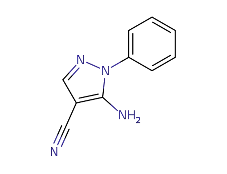 Molecular Structure of 5334-43-0 (5-AMINO-1-PHENYLPYRAZOLE-4-CARBONITRILE)