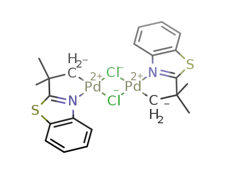 di-μ-chloro-bis[2-(2-benzothiazolyl)-2-methylpropyl-C(1),N]dipalladium(II)