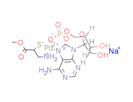 sodium [cysteinato-O-methylester-chloro-adenosine-5'-monophosphate-palladium(II)]