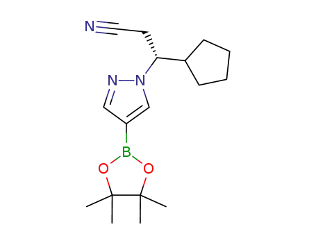 (3R)-3-cyclopentyl-3-[4-(4,4,5,5-tetramethyl-1,3,2-dioxaborolan-2-yl)-1H-pyrazol-1-yl]propanenitrile