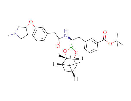3-[2-{2-[3-(1-methyl-pyrrolidin-3-yloxy)-phenyl]-acetylamino}-2-(2,9,9-trimethyl-3,5-dioxa-4-bora-tricyclo[6.1.1.0(2,6)]dec-4-yl)-ethyl]-benzoic acid tert-butyl ester