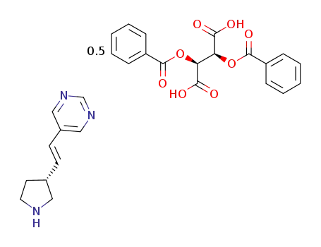 (R)-5-((E)-2-pyrrolidin-3-ylvinyl)pyrimidine hemi-di-benzoyl-D-tartarate