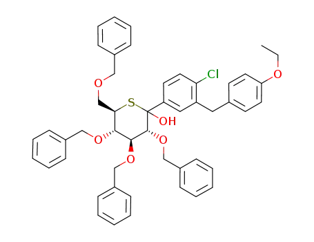 2,3,4,6-tetra-O-benzyl-1-C-[4-chloro-3-(4-ethoxybenzyl)phenyl]-5-thio-D-glucopyranose