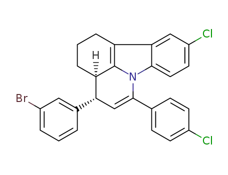 trans-4-(3-bromophenyl)-10-chloro-6-(4-chlorophenyl)-2,3,3a,4-tetrahydro-1H-pyrido[3,2,1-jk]carbazole