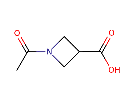 Molecular Structure of 97628-91-6 (1-Acetyl-3-azetidinecarboxylic acid)