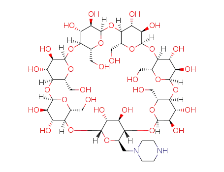 Molecular Structure of 131991-62-3 (-Cyclodextrin, 6A-deoxy-6A-1-piperazinyl-)
