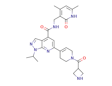 6-(1-(azetidine-3-carbonyl)-1,2,3,6-tetrahydropyridin-4-yl)-N-((4,6-dimethyl-2-oxo-1,2-dihydropyridin-3-yl)methyl)-1-isopropyl-1H-pyrazolo[3,4-b]pyridine-4-carboxamide