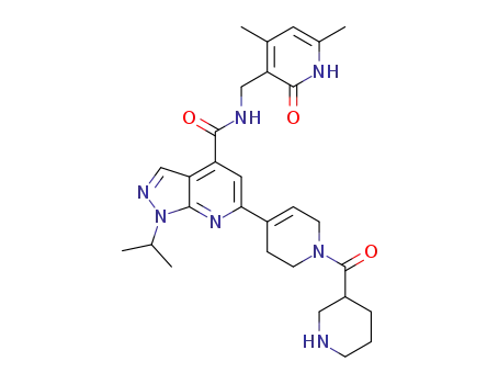 N-((4,6-dimethyl-2-oxo-1,2-dihydropyridin-3-yl)methyl)-1-isopropyl-6-(1-(piperidine-3-carbonyl)-1,2,3,6-tetrahydropyridin-4-yl)-1H-pyrazolo[3,4-b]pyridine-4-carboxamide
