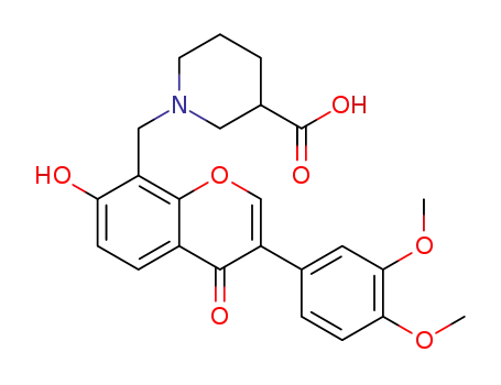 1-{[7-hydroxy-3-(3,4-dimethoxyphenyl)-4-oxo-4H-chromen-8-yl]methyl}piperidine-3-carboxylic acid