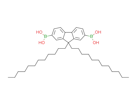 Molecular Structure of 480424-86-0 (9 9-DIDODECYLFLUORENE-2 7-DIBORONIC ACID)
