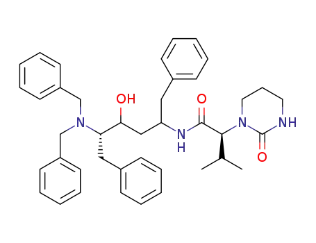 [1S]-N-[4-[bis(phenylmethyl)amino]-3-hydroxy-5-phenyl-1-(phenylmethyl)pentyl]tetrahydro-R-(1-methylethyl)-2-oxo-1(2H)-pyrimidineacetamide