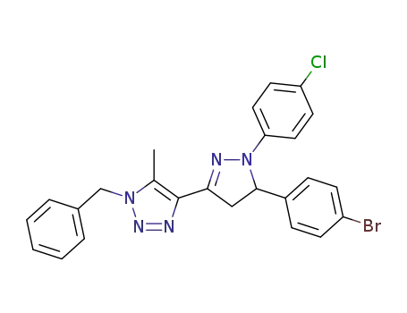 1-benzyl-4-(5-(4-bromophenyl)-1-(4-chlorophenyl)-4,5-dihydro-1H-pyrazol-3-yl)-5-methyl-1H-1,2,3-triazole