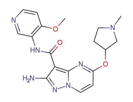2-amino-N-(4-methoxypyridin-3-yl)-5-((1-methylpyrrolidin-3-yl)oxy)pyrazolo[1,5-a]pyrimidine-3-carboxamide
