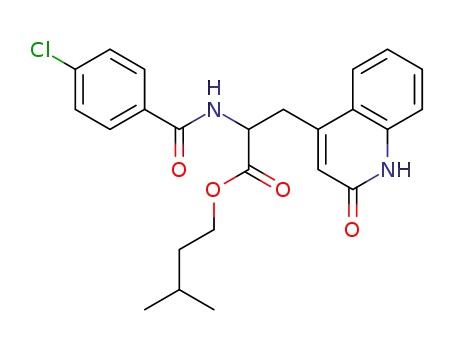 3-methylbutyl 2-(4-chlorobenzoylamino)-3-(2-oxo-1,2-dihydroquinolin-4-yl)propionate