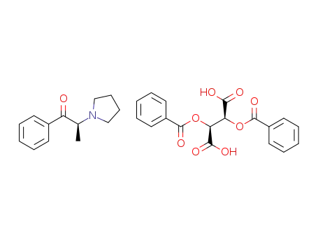 L-1-phenyl-2-(1-pyrrolidinyl)-1-propanone-(-)-dibenzoyl-L-tartaric acid salt