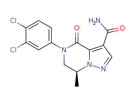 (7S)-5-(3,4-dichlorophenyl)-7-methyl-4-oxo-6,7-dihydropyrazolo[1,5-a]pyrazine-3-carboxamide