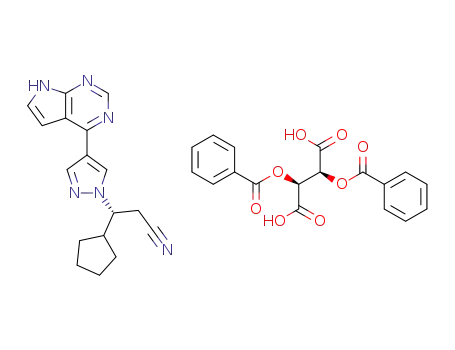 (2S,3S)-2,3-bis(benzoyloxy)butanedioic acid-(3R)-3-cyclopentyl-3-[4-(7H-pyrrolo[2,3-d]pyrimidin-4-yl)-1H-pyrazol-1-yl]propanenitrile