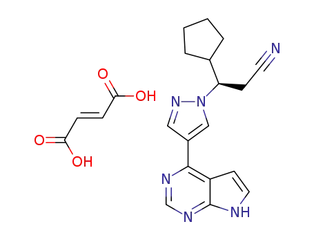 (3R)-3-cyclopentyl-3-[4-(7H-pyrrolo[2,3-d]pyrimidin-4-yl)pyrazol-1-yl]propanenitrile fumarate