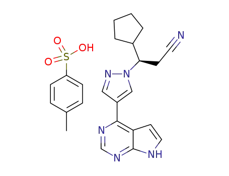 (3R)-3-cyclopentyl-3-[4-(7H-pyrrolo[2,3-d]pyrimidin-4-yl)pyrazol-1-yl]propanenitrile p-toluenesulphonate