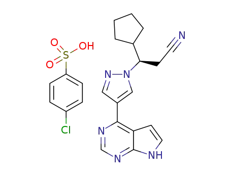 (3R)-3-cyclopentyl-3-[4-(7H-pyrrolo[2,3-d]pyrimidin-4-yl)pyrazol-1-yl]propanenitrile4-chlorobenzenesulphonate