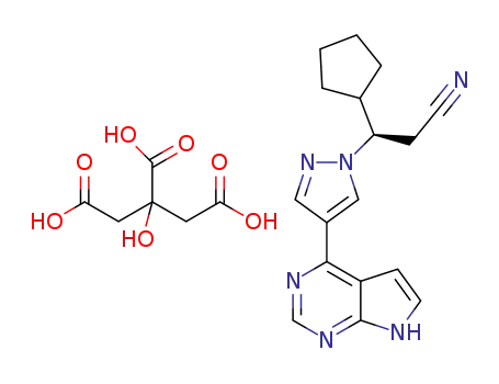 (3R)-3-cyclopentyl-3-[4-(7H-pyrrolo[2,3-d]pyrimidin-4-yl)pyrazol-1-yl]propanenitrile citrate